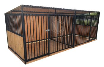 Hundezwinger  6x2m  mit Schutzwand Holzboden XXL GP178