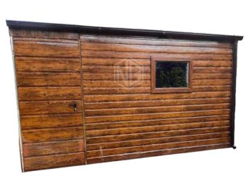 Gartenhaus 4x3m 2x PVC Kippfenster Holzoptik Tür ID257