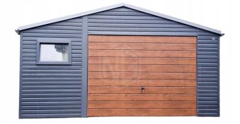 Blechgarage 5x5m Schwingtor Satteldach Anthrazit ID91